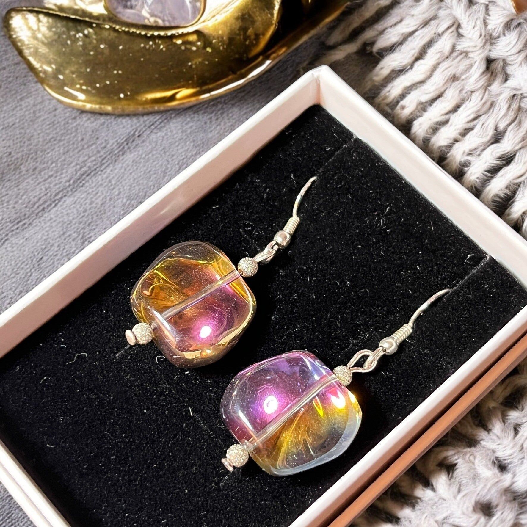 Lampwork glass earrings