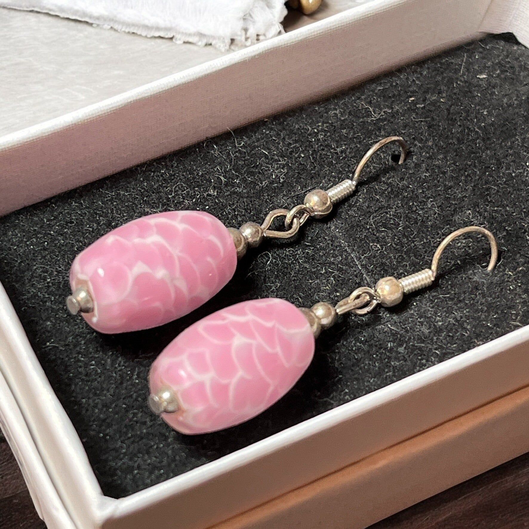 Lampwork glass earrings