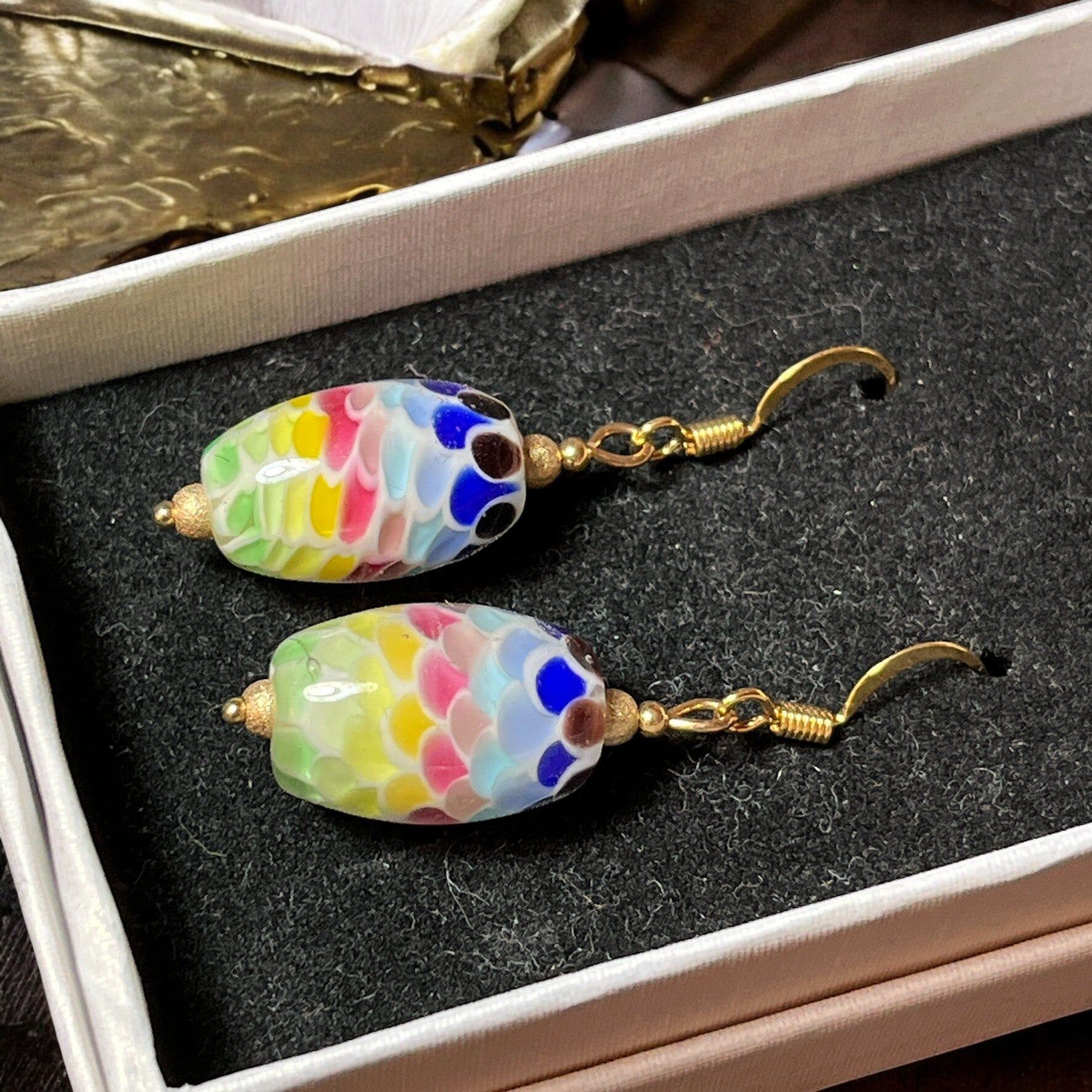Lampwork glass earrings