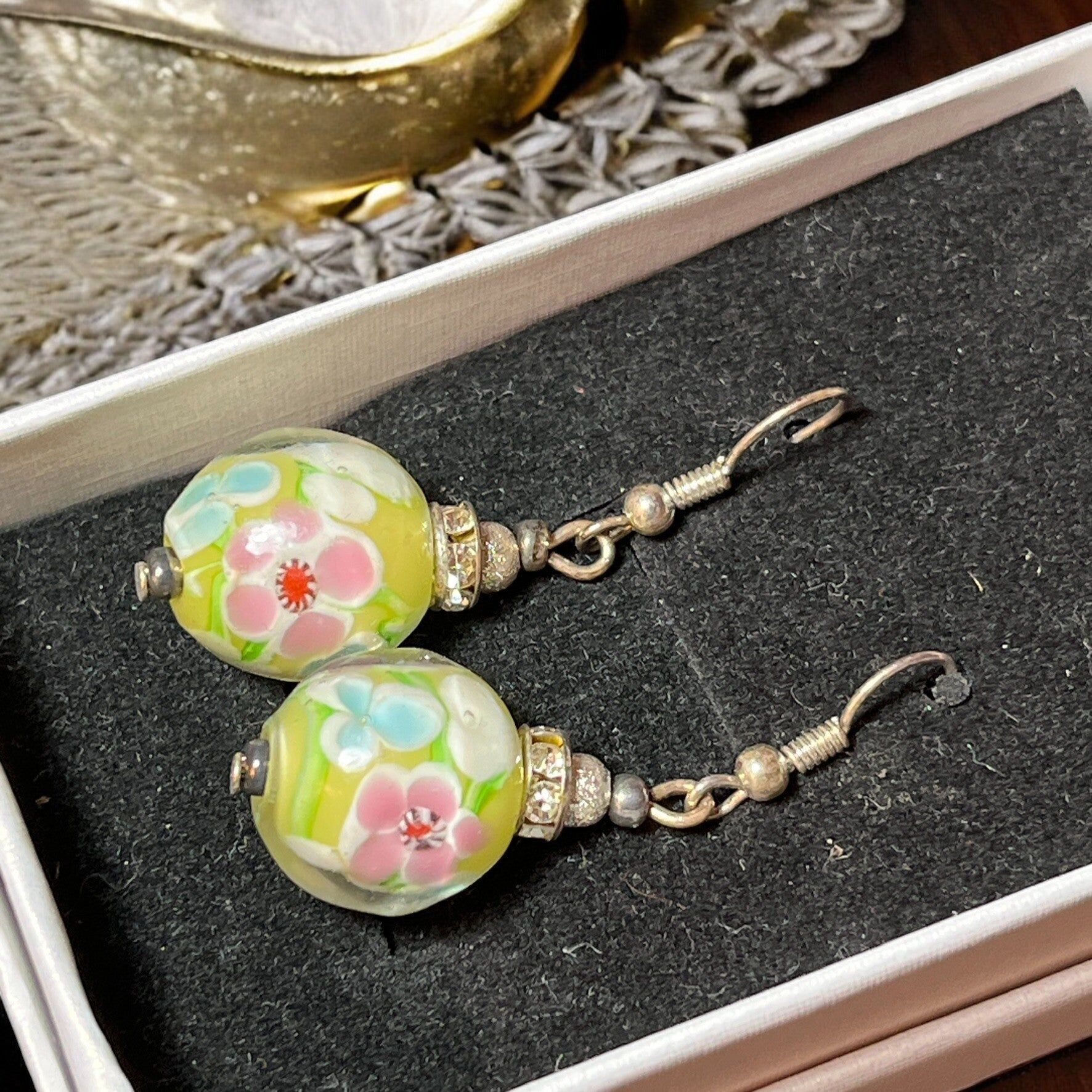 Lampwork glass earrings