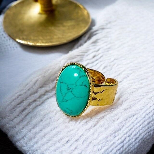 "TIFFANY" ring in fine gold with turquoise stone