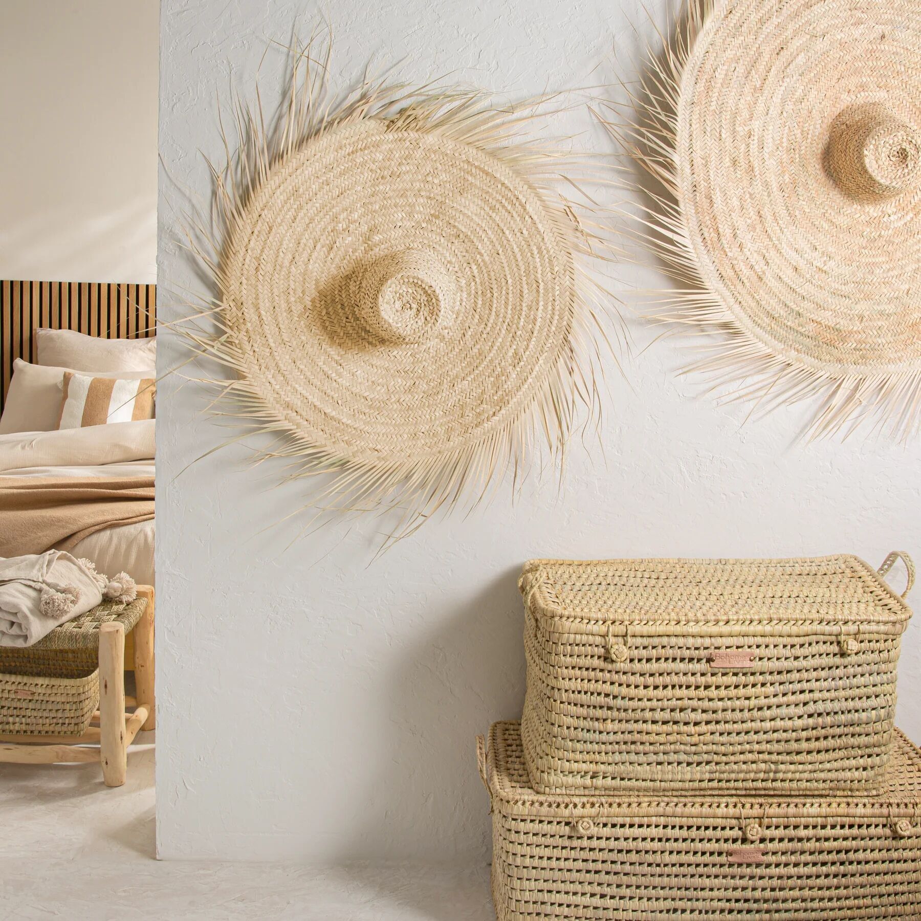 Marokkanische Handwerkskunst | 5 Größen: 40 cm – 120 cm | Natürliches Palmblatt