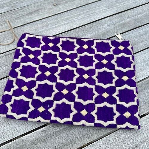 Pochette Zellige violette - Authentique pochette artisanale marocaine