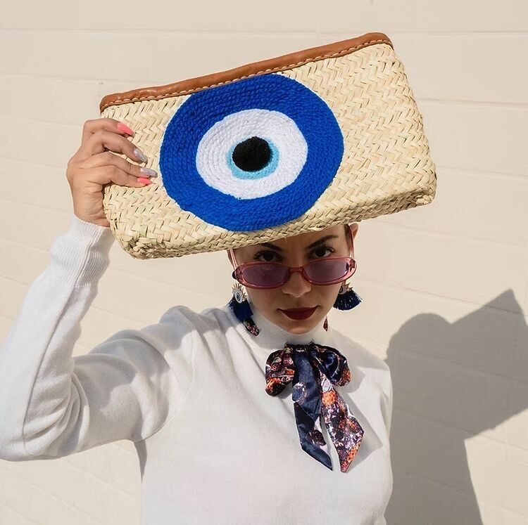 Pochette ronde en osier - Sac marocain fait main issu du commerce équitable