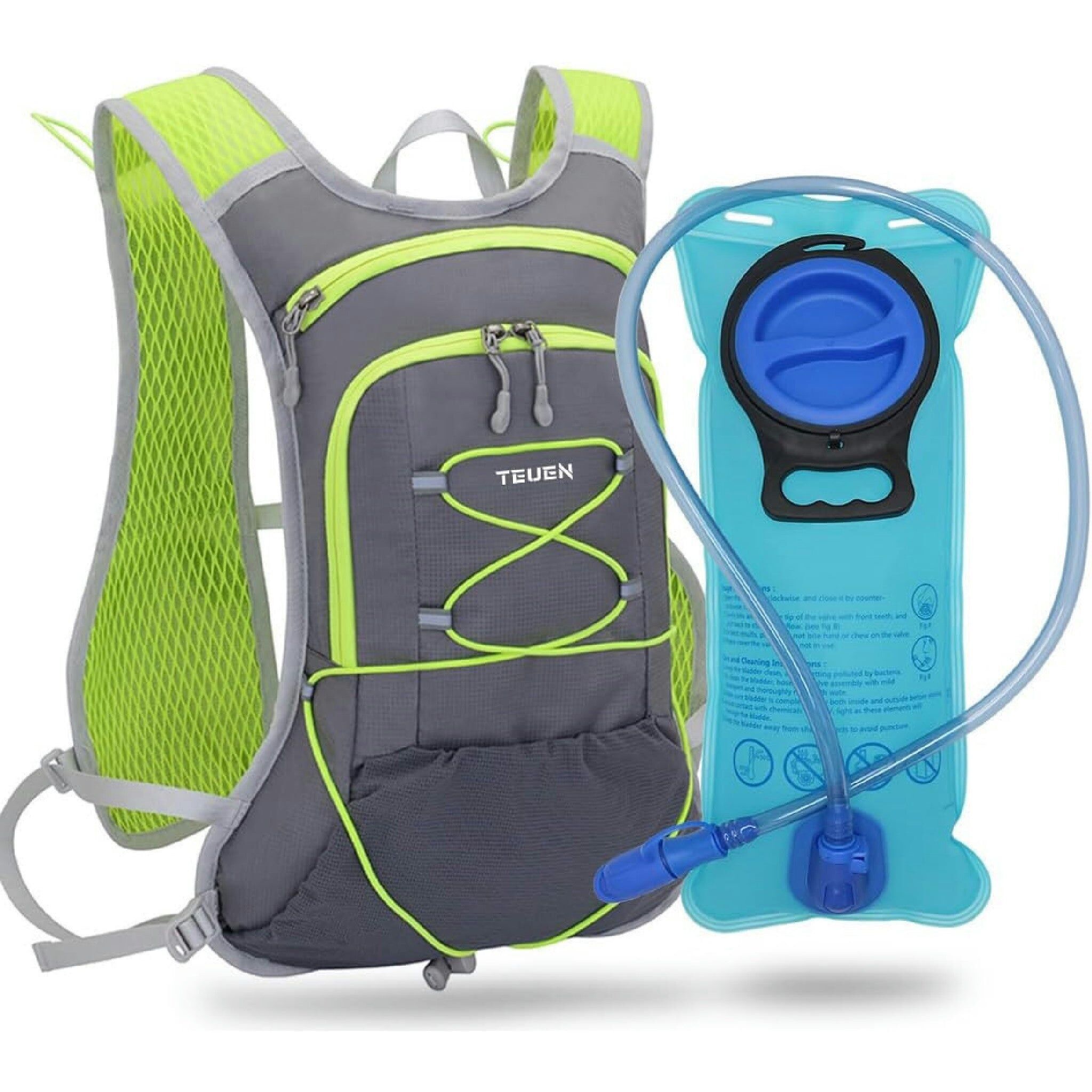 Hydration Backpack 2L Unisex Grey for Running and Trekking