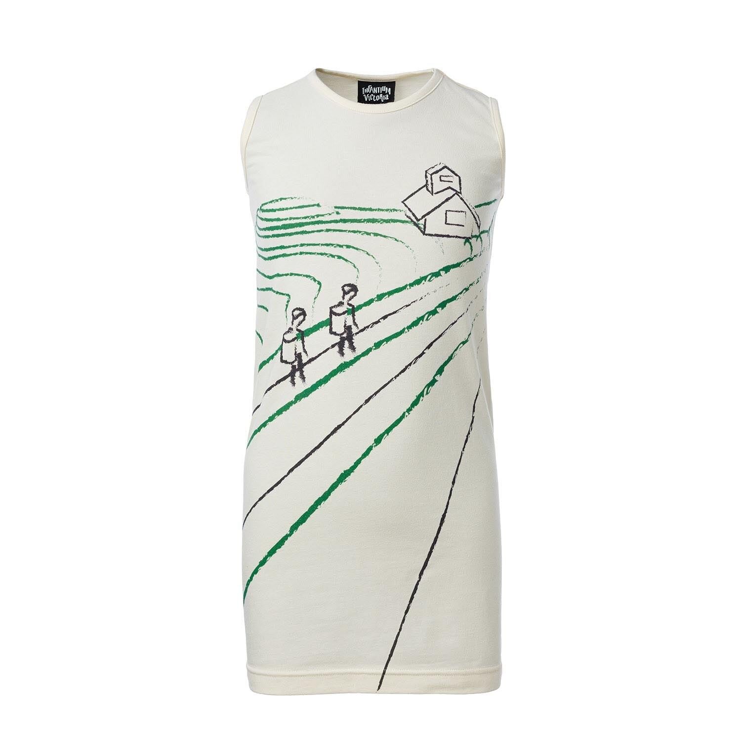 Off-White T-shirt dress with rice field