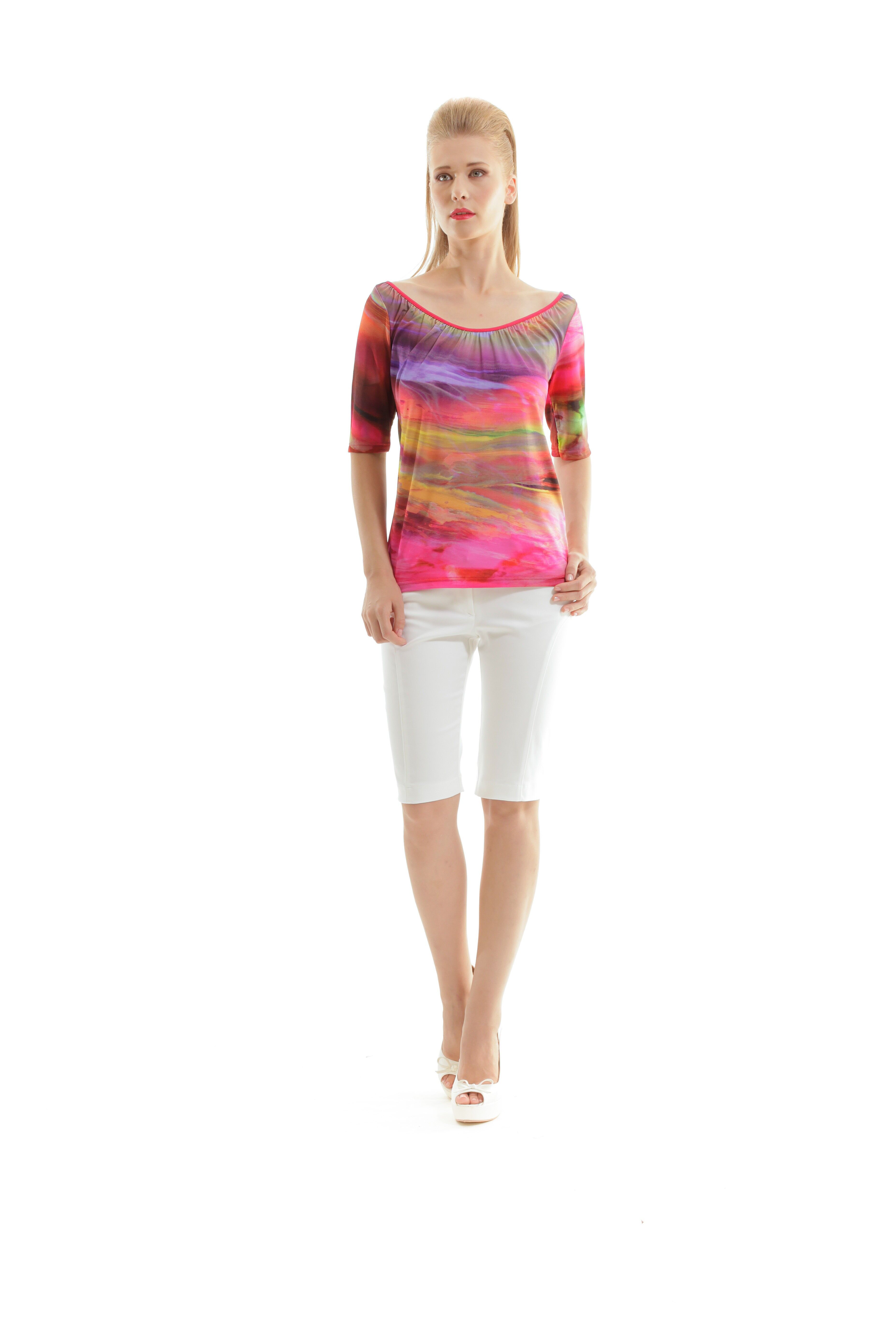 Top con scollo tondo