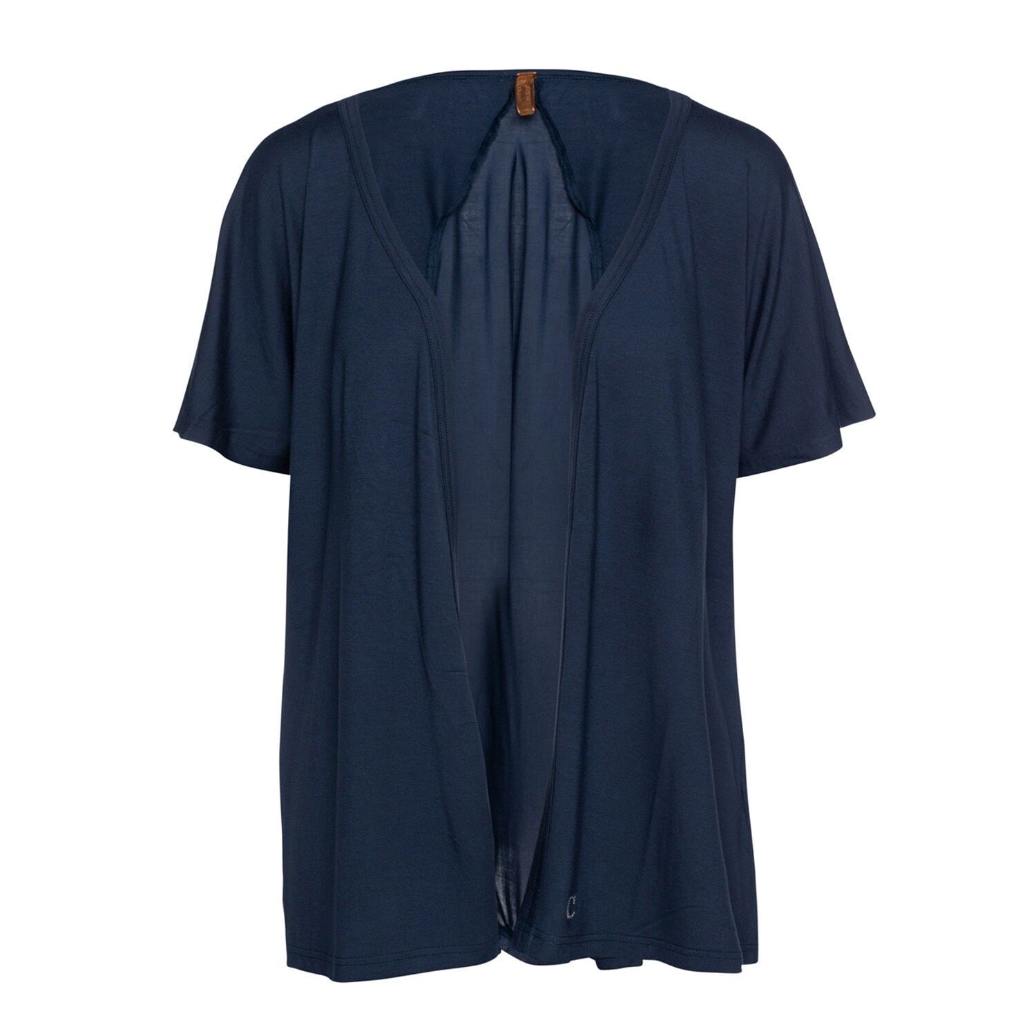 Cardigan aperto sul davanti a maniche corte in blu navy