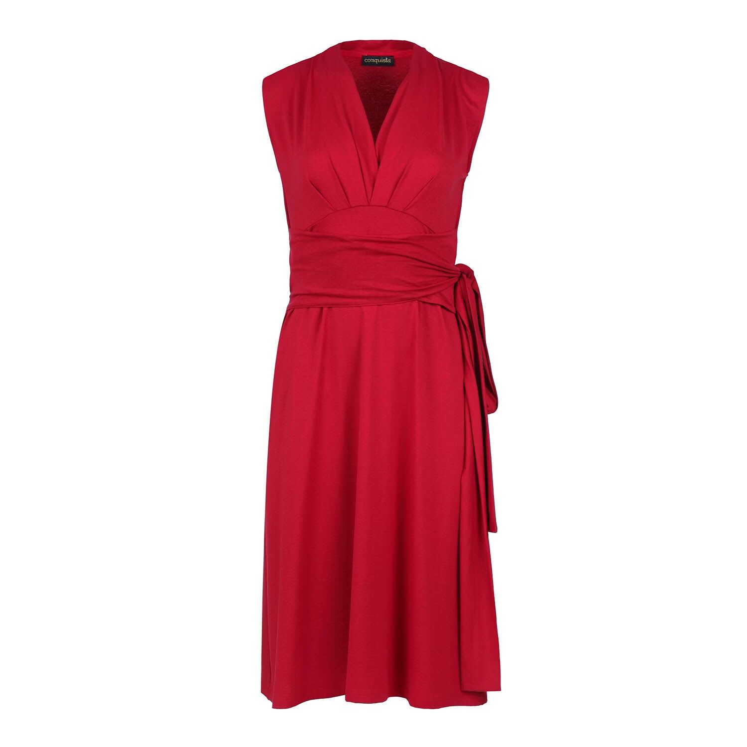 Abito avvolgente senza maniche con scollo a V Chili Pepper – Morbido jersey di viscosa