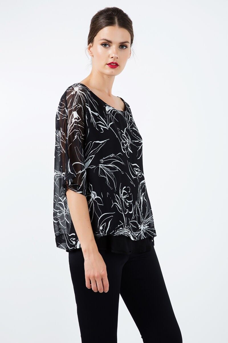 Top a strati a maniche corte