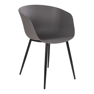 Roda Dining Chair - Chair in grey with black legs
