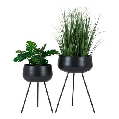 Ardola Flowerpots - 2 flowerpots in black