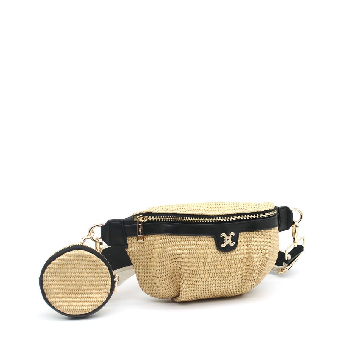 Bolso tejido con pequeño logotipo CC – Riñonera con bolsillo