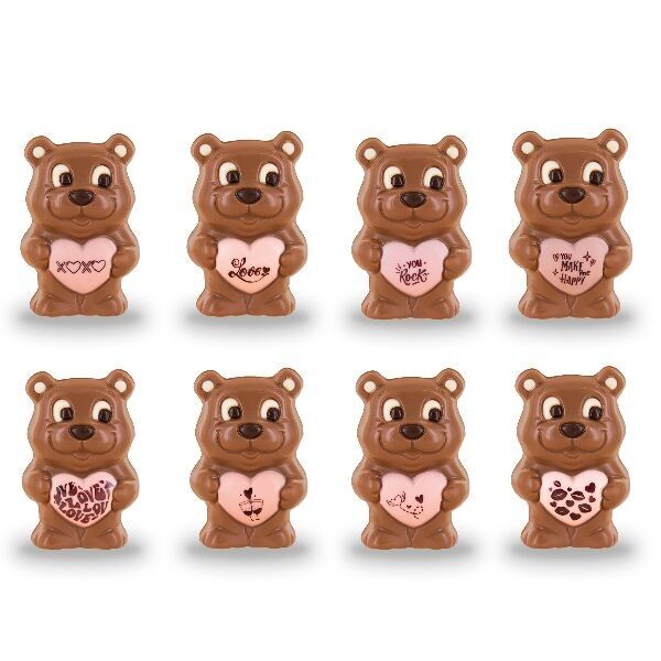 Molde de Corazón de Oso de Chocolate - 40g - Caja de 24 piezas
