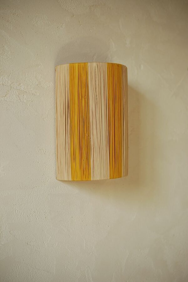 Applique murale en raphia naturel IAPL0010 - Applique murale artisanale de 30 cm