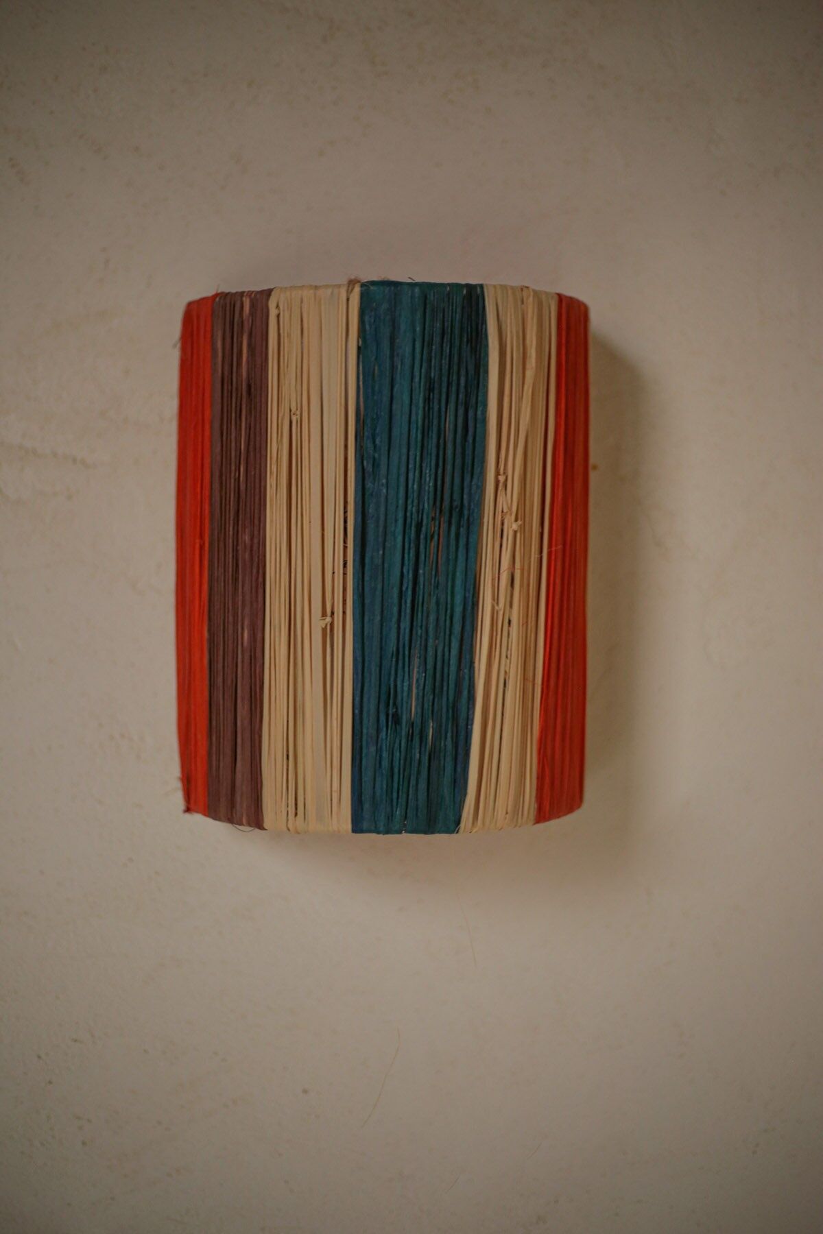 Applique murale en raphia naturel IAPL0011 - Applique murale artisanale de 30 cm