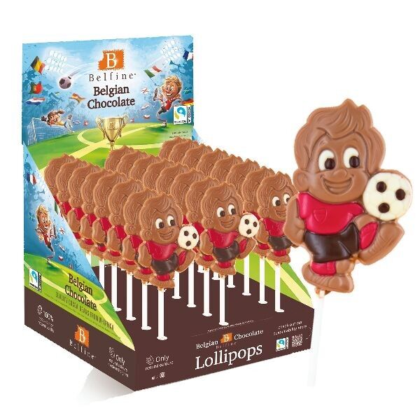 Piruleta de fútbol con chocolate con leche - 25 g