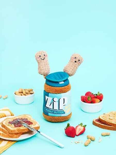 Dog Foraging Toy - Bungee Burrow – Peanut Butter Jar - Zippy Paws