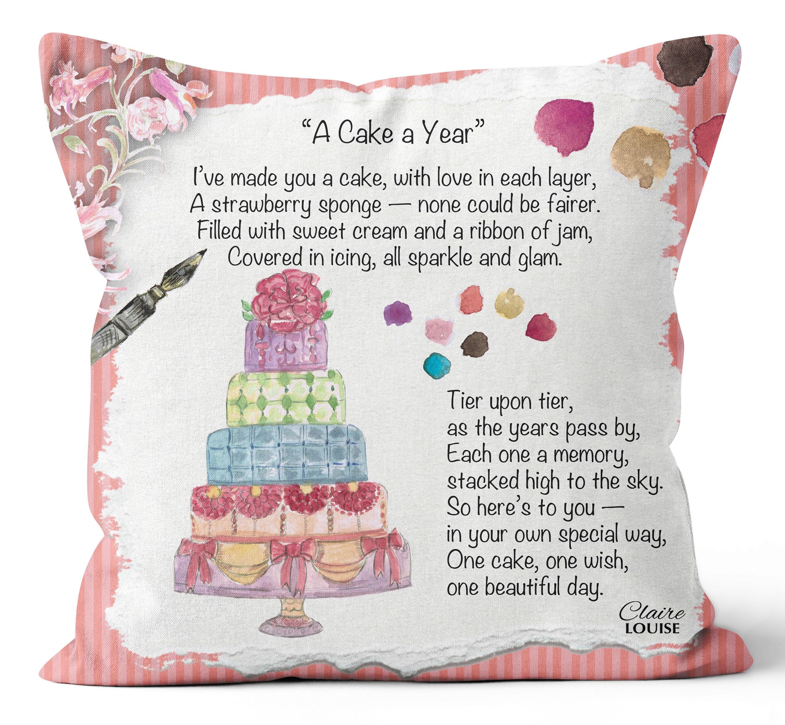 Cuscino "Una torta all'anno" - La poesia dipinta