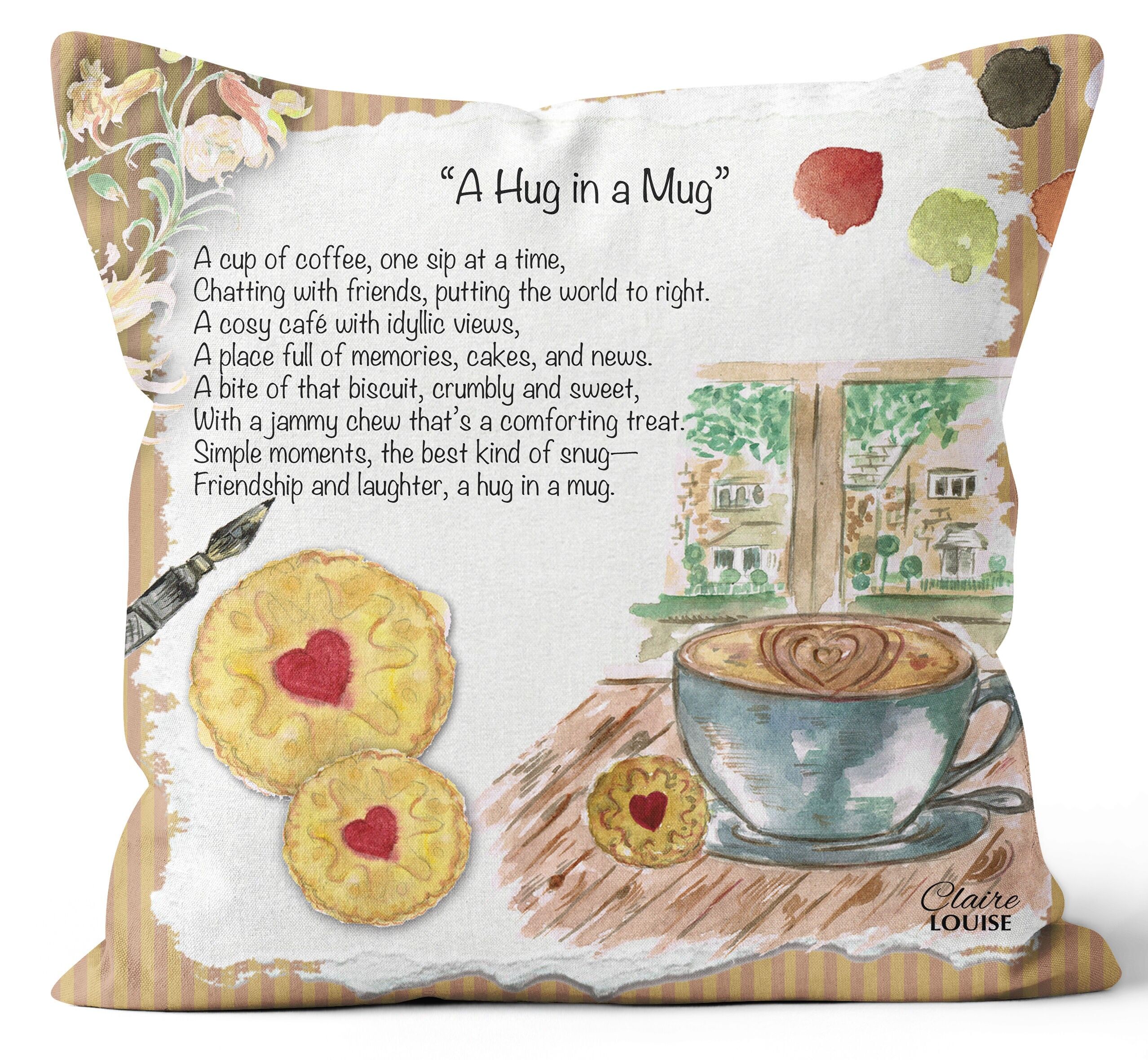 Un abbraccio in un cuscino a tazza - La poesia dipinta