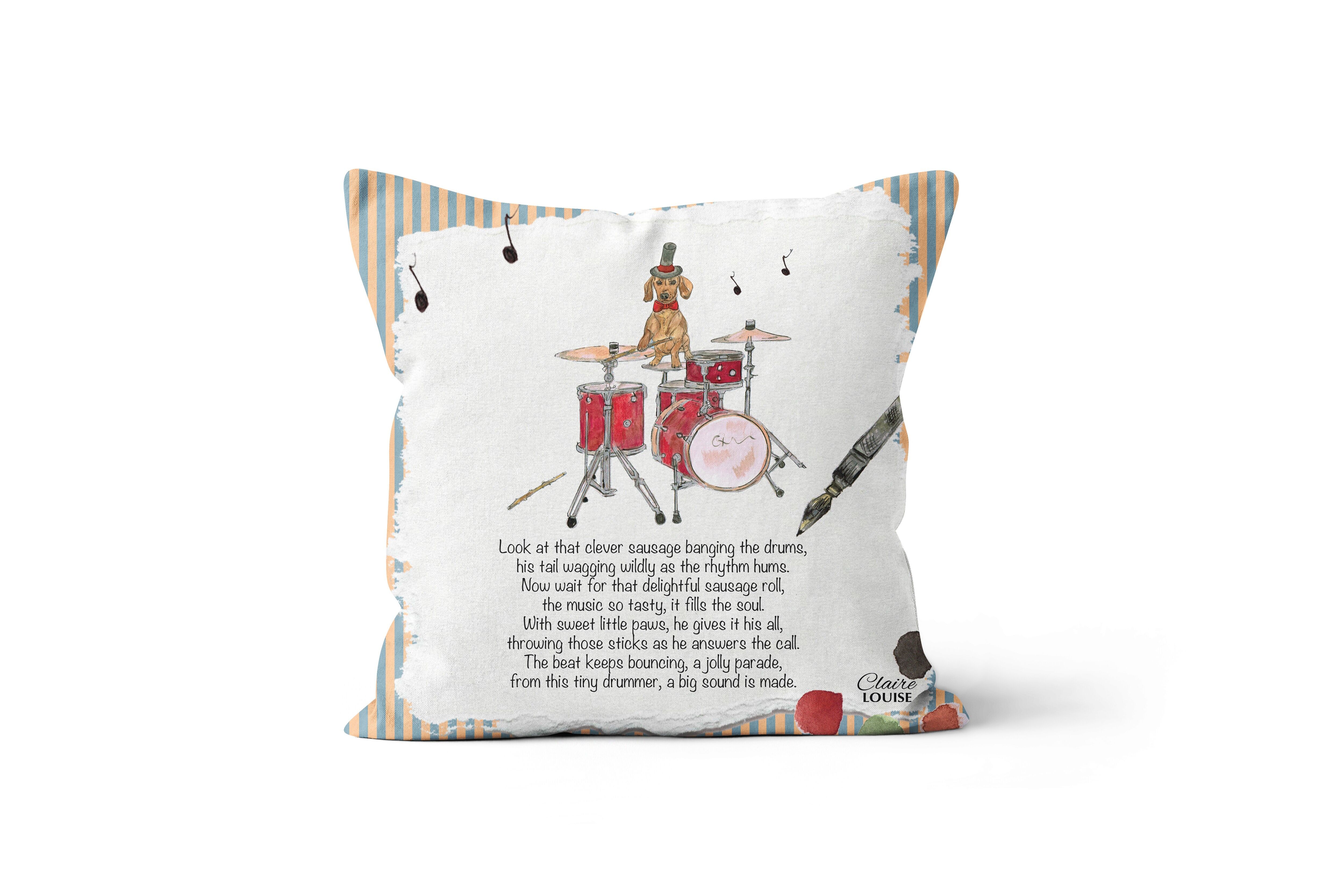 Le coussin en forme de rouleau de saucisse - Le poème peint