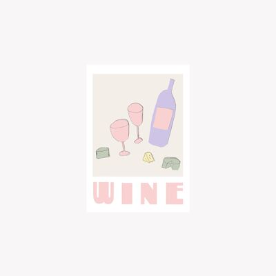 Wein - Postkarte