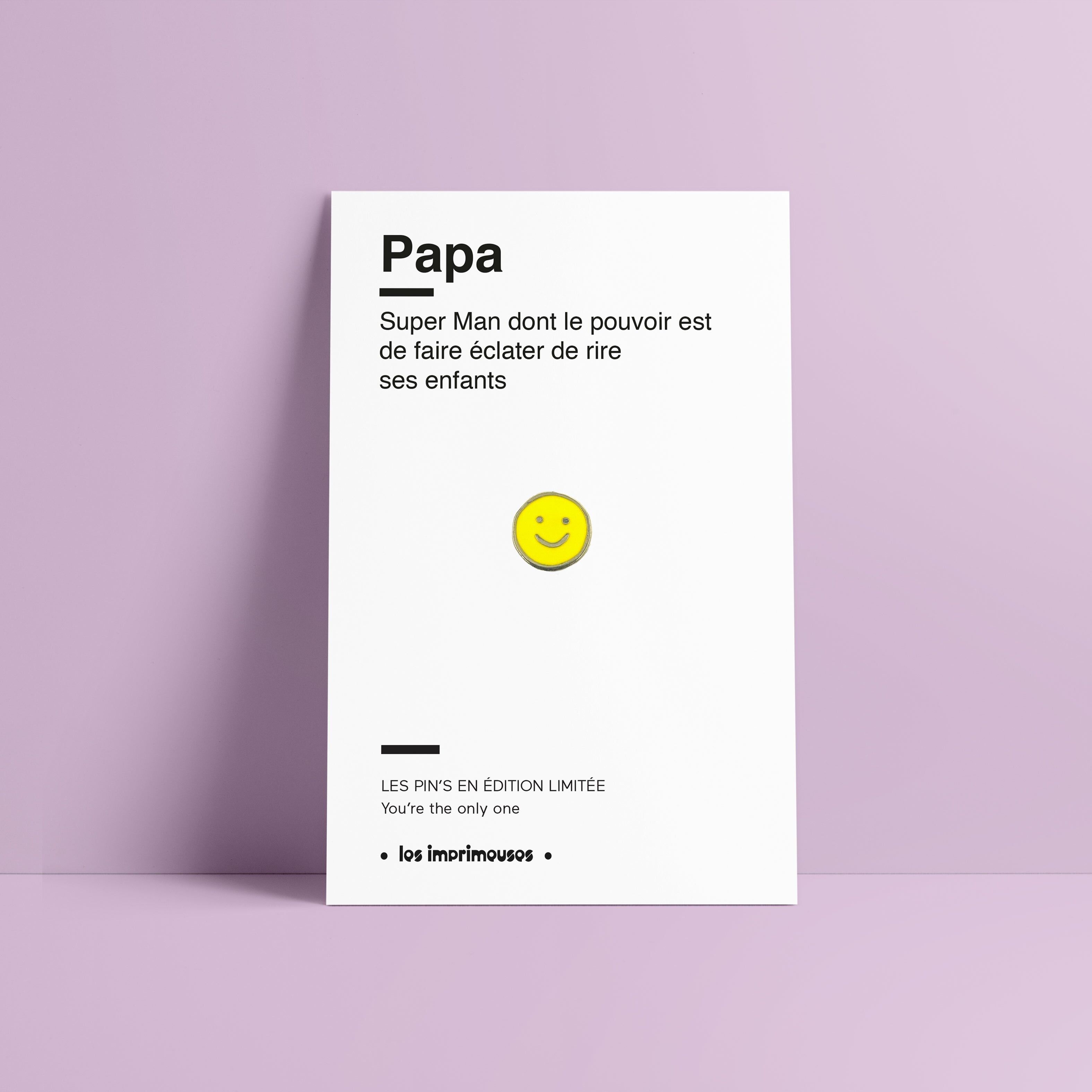Smiley-Anstecknadel – Papa (Vatertag)