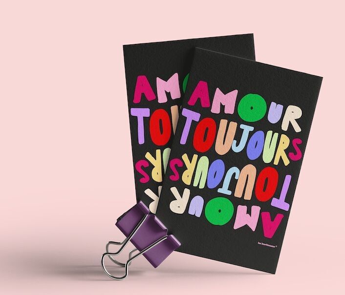 Postkarte - Love Always - Les Imprimeuses