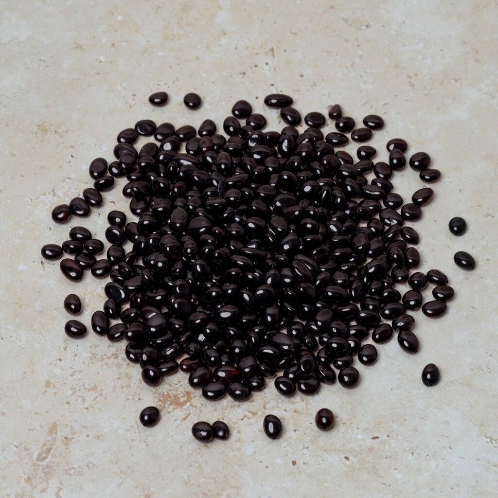 Perle di ambra forate ovali ciliegia 50 gr (~400 pz)