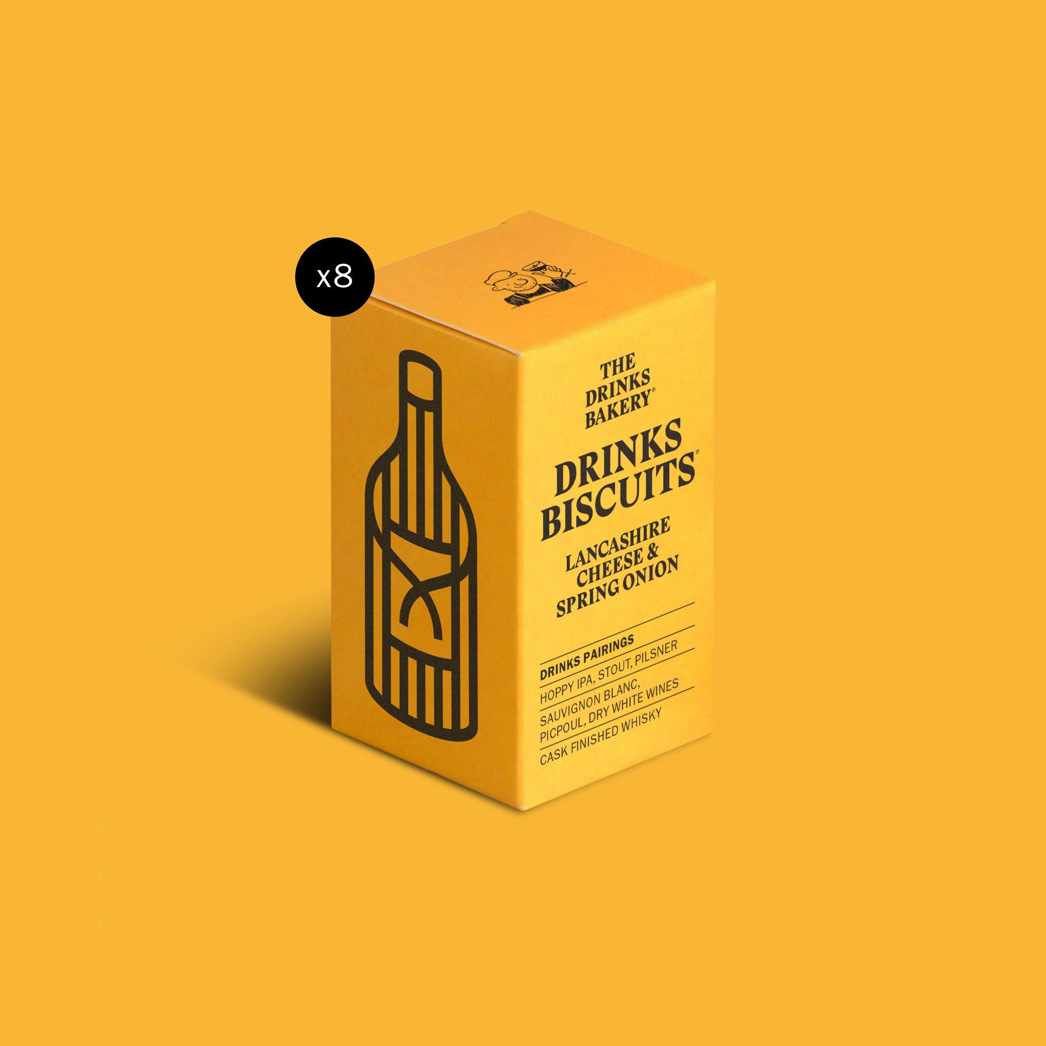 Galletas de bebida con queso Lancashire y cebolleta (paquete individual de 36 g) - Galletas de queso sabrosas con un sabor experto para combinar con excelentes bebidas