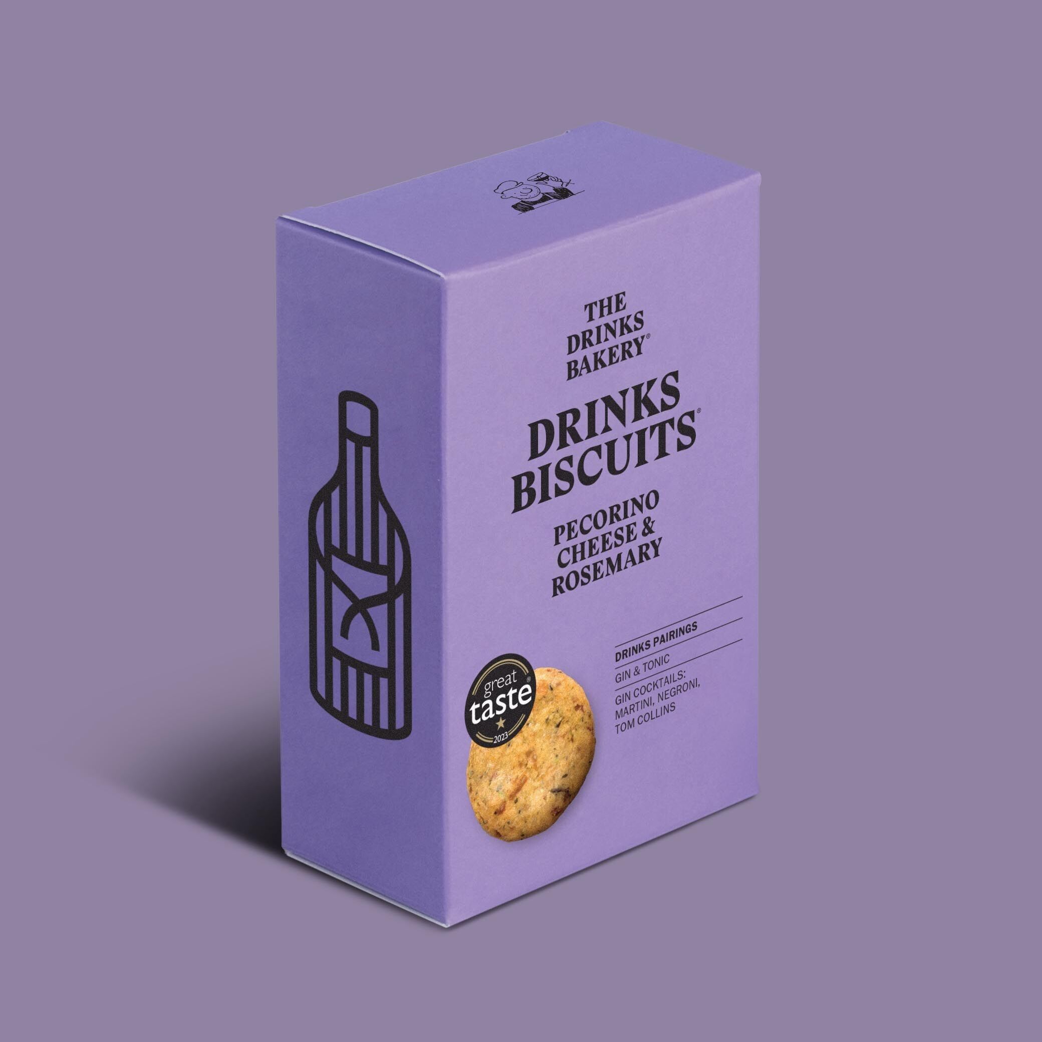 Pecorino Cheese & Rosemary Drinks Biscuits - 110g Share Pack- Savoury Cheese Biscuits Expertly Flavour Profiled to Match Great Drinks