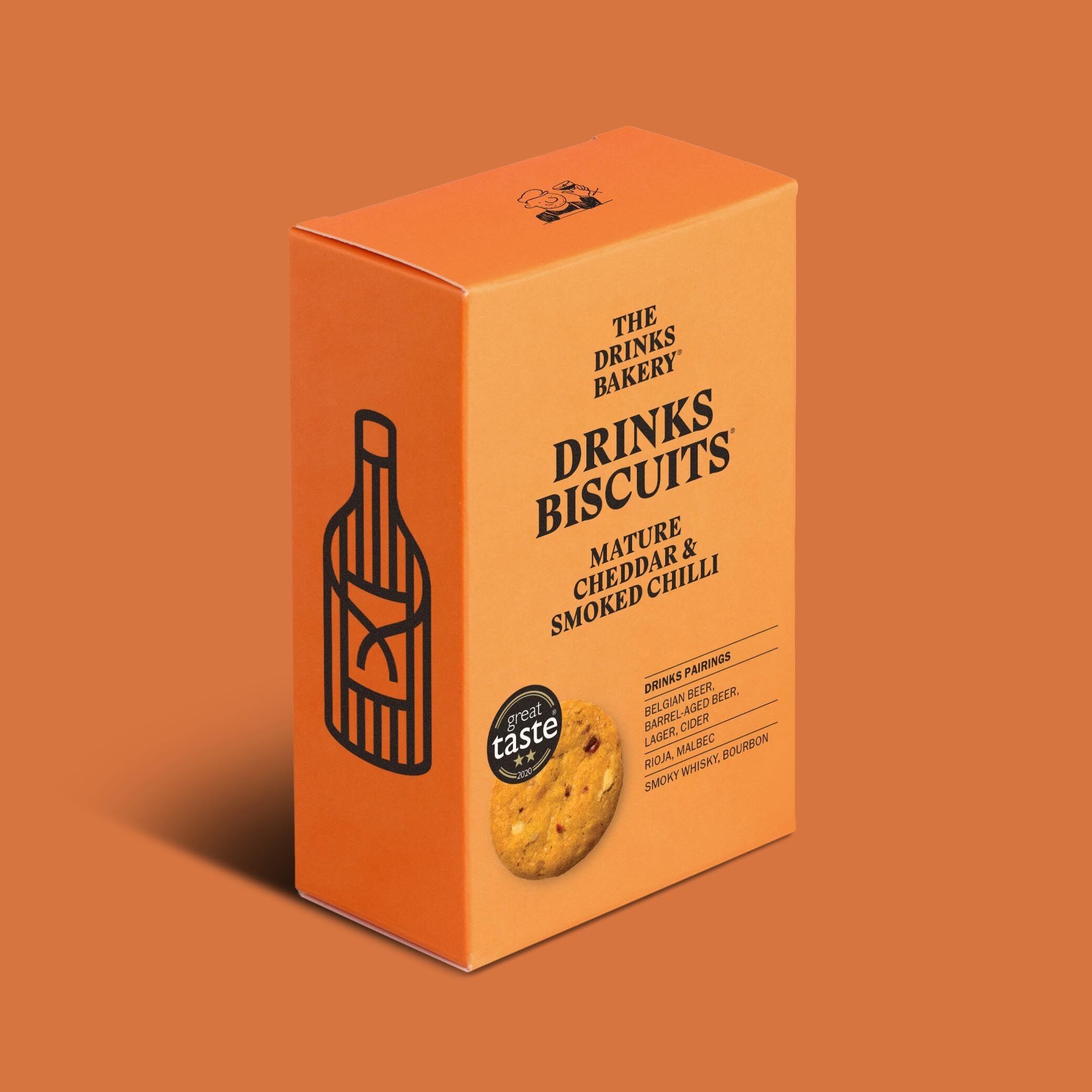 Mature Cheddar & Smoked Chilli Drinks Biscuits - 110g Share Pack- Savoury Cheese Biscuits Expertly Flavour Profiled to Match Great Drinks