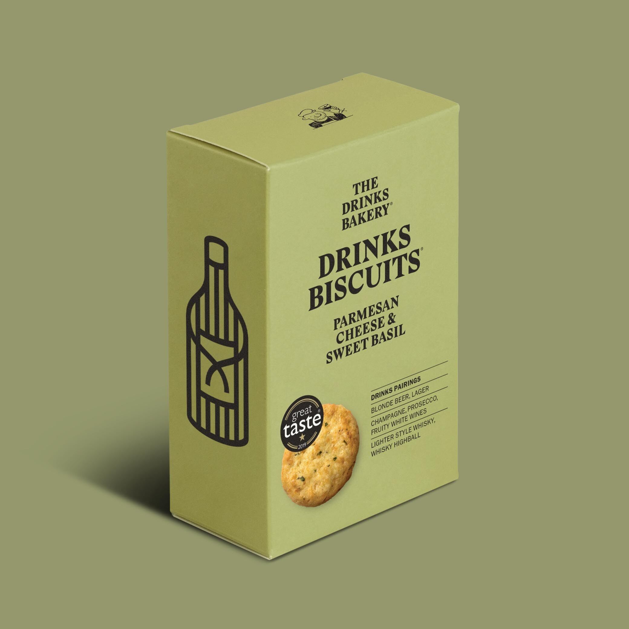 Parmesan Cheese & Sweet Basil Drinks Biscuits - 110g Share Pack - Savoury Cheese Biscuits Expertly Flavour Profiled to Match Great Drinks
