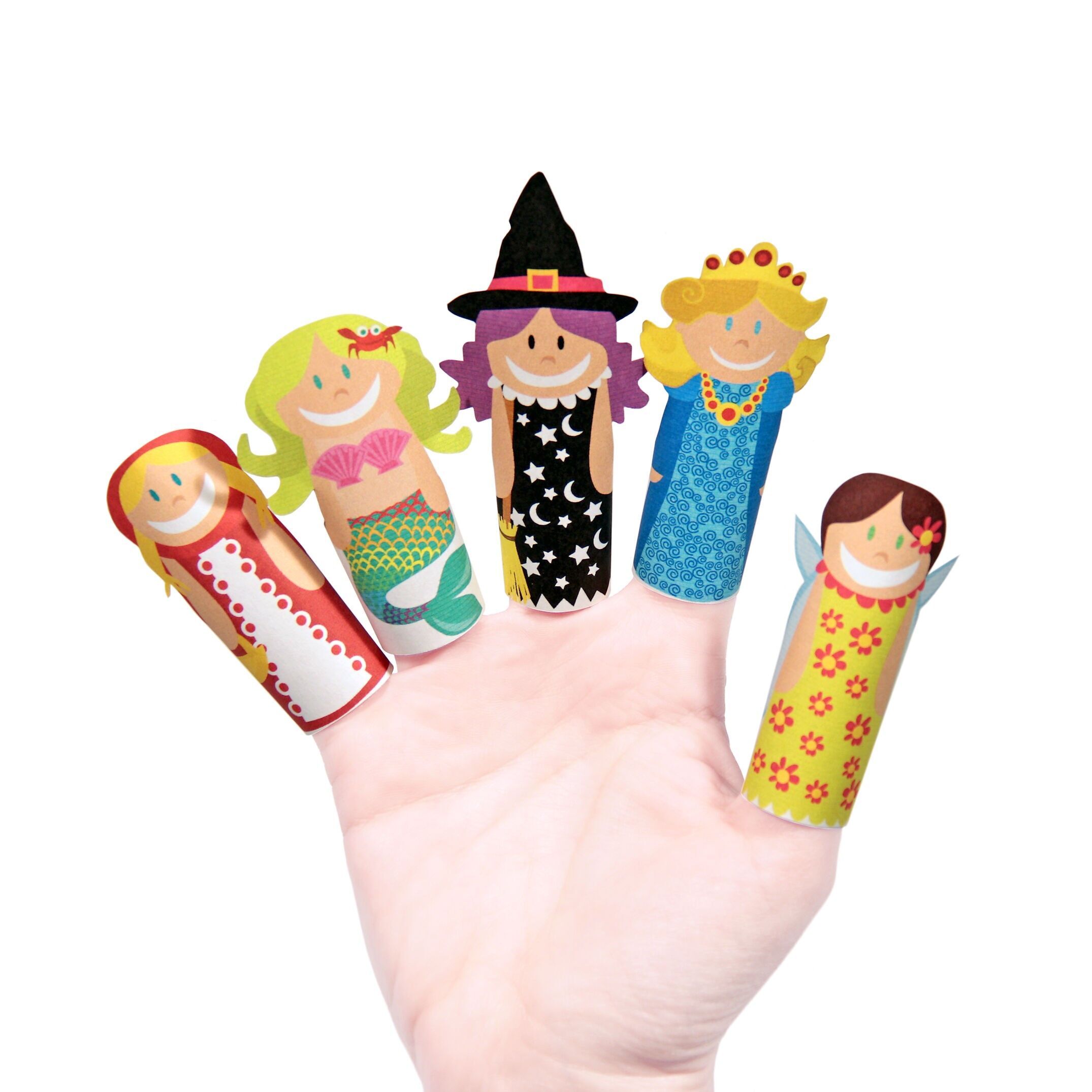 Marionetas de dedo de papel de Fantasy Girls