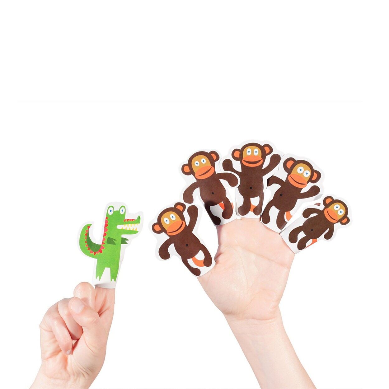 Marionetas de papel para dedos de Cinco Monitos