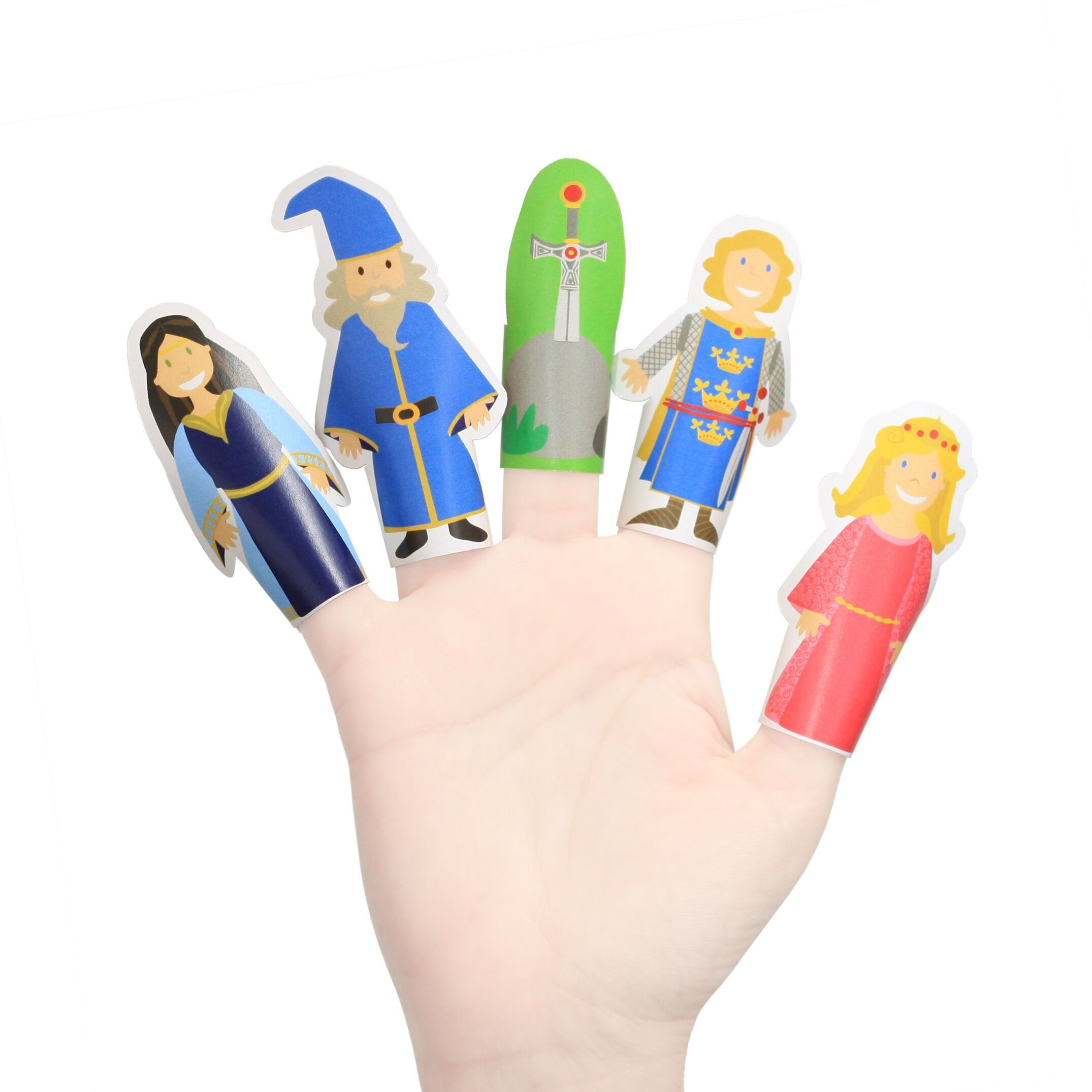 Marionetas de dedo de papel Camelot
