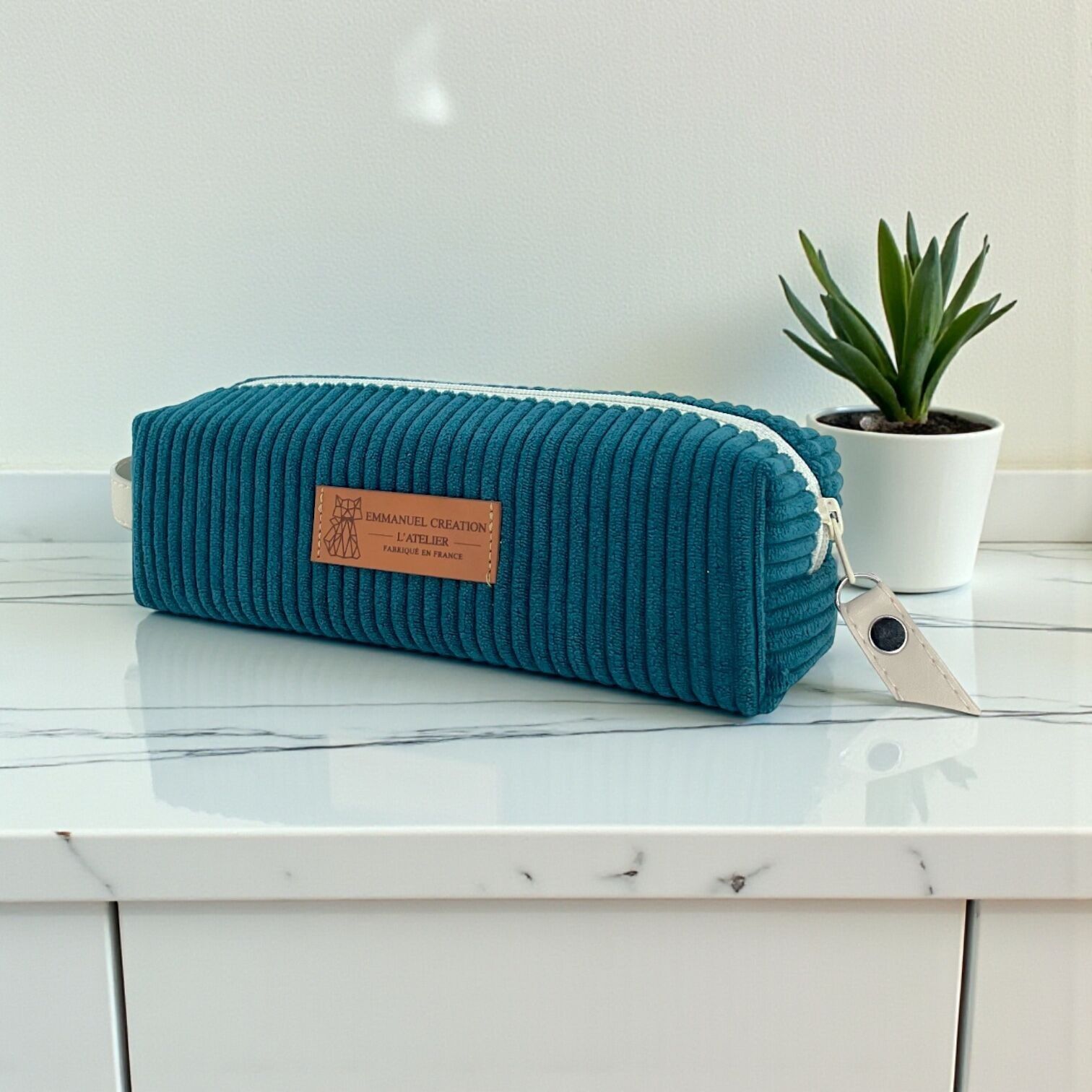 Estuche escolar "Cordless" azul petróleo