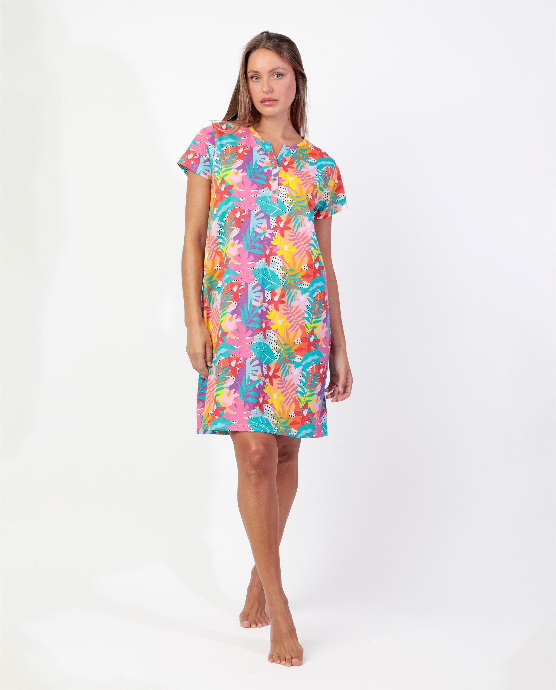 Débardeur à manches courtes d'été tropical pour femme ADMAS