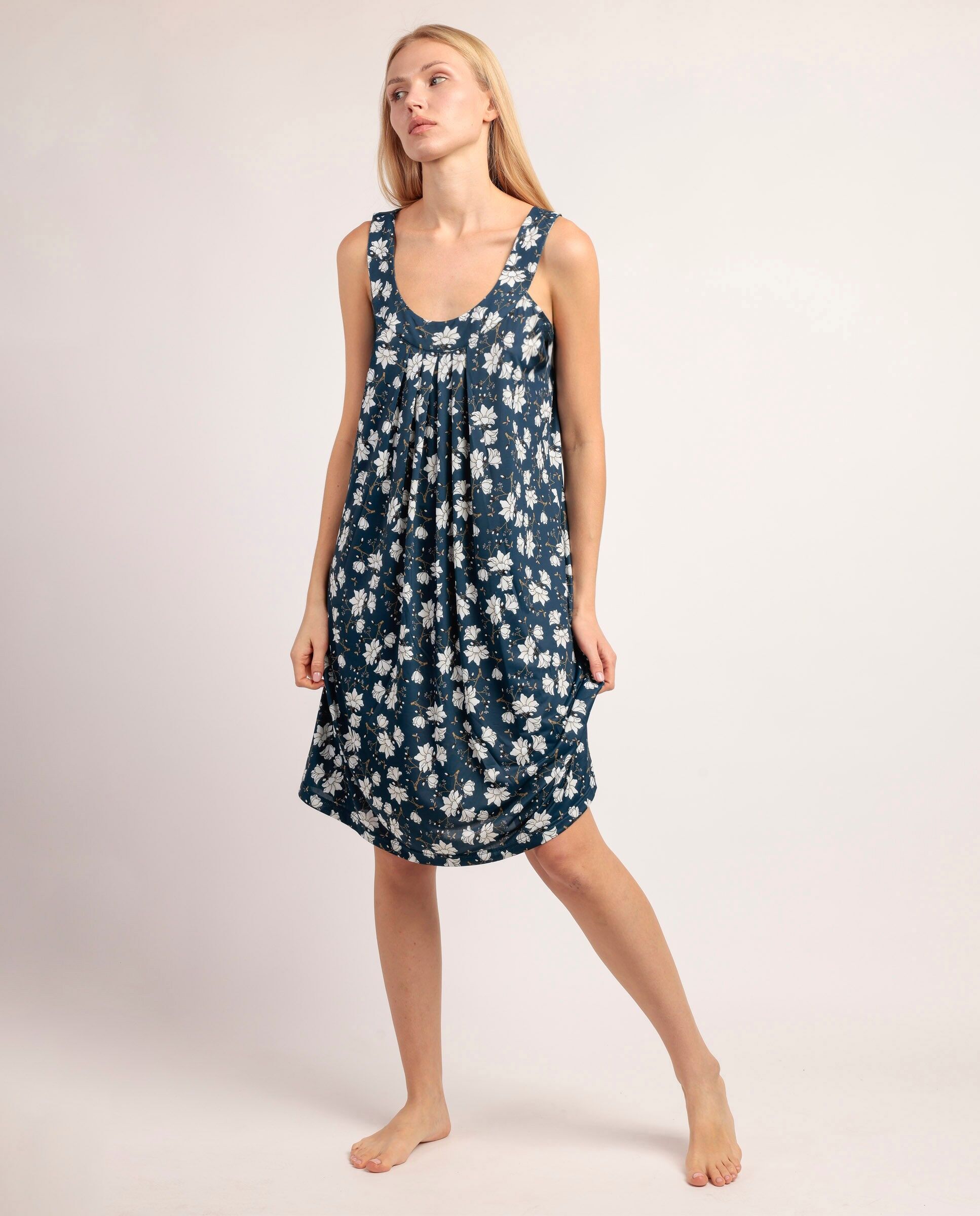 Débardeur sans manches pour femme ADMAS GARDEN, motif floral bleu marine