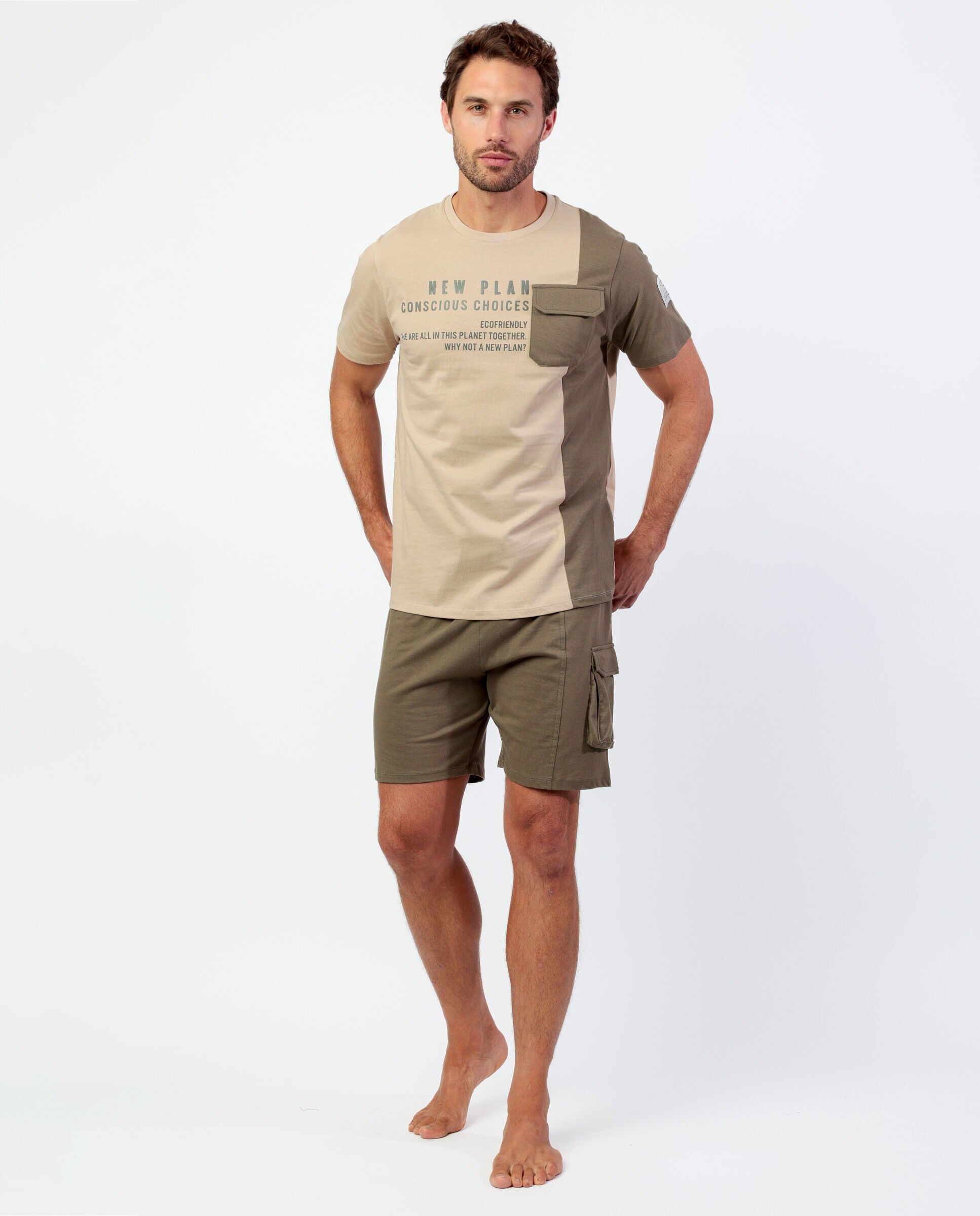 Ensemble pyjama à manches courtes pour homme NEW PLAN Evergreen