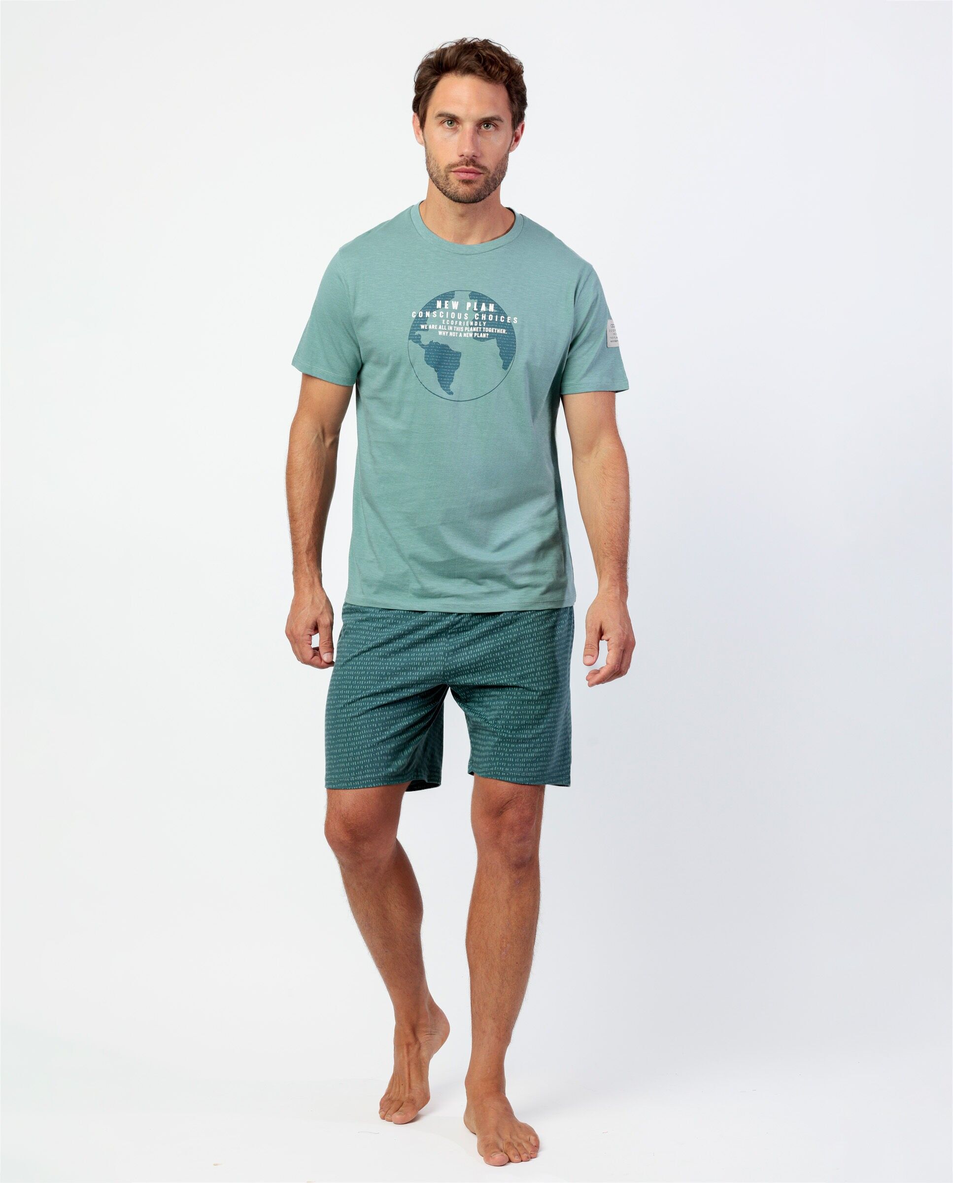 Pyjama à manches courtes bleu pour homme NEW PLAN