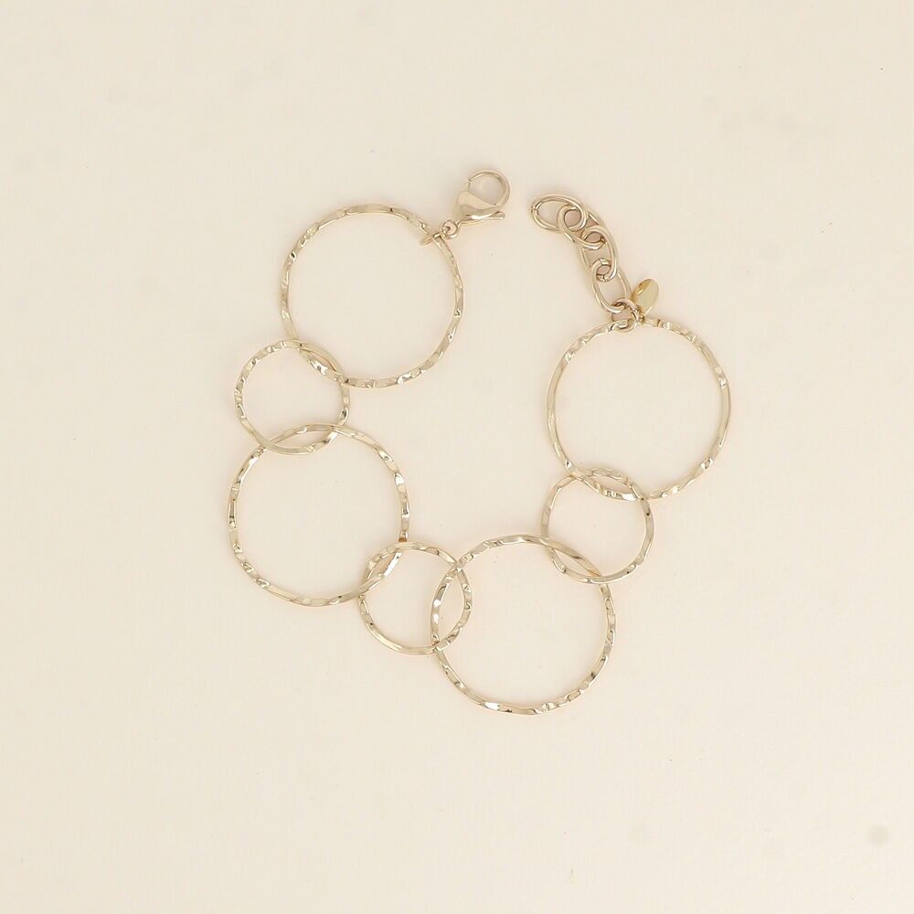 Bracelet - multi anneaux ronds texturés