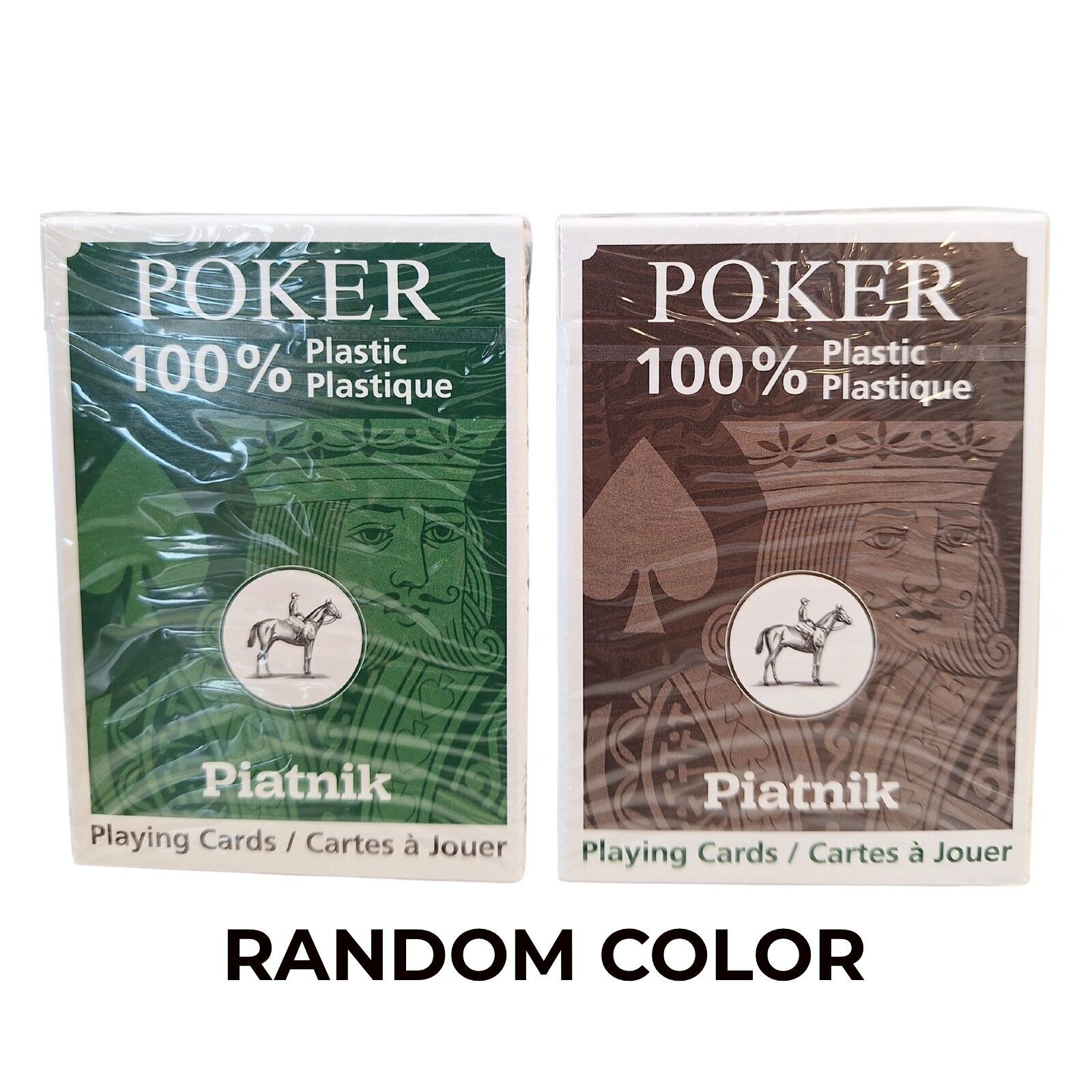 Piatnik 100% Plastik-Pokerkarten-Deck 1 Stück.(grün oder braun)