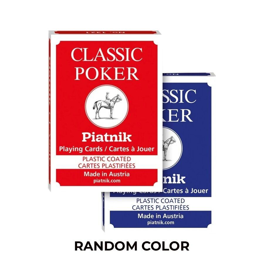 Mazzo di carte da poker Piatnik Classic 2 Index 1 pz.(rosso o blu)