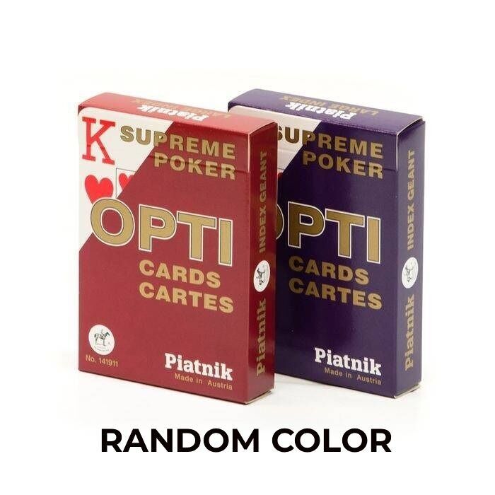 Piatnik Opti Supreme Jumbo Index Pokerkarten-Deck 1 Stück.(rot oder blau)
