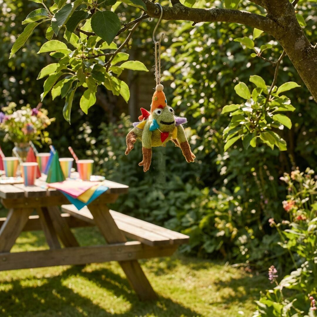 Décoration suspendue de fête Crazy Frog en feutre faite à la main