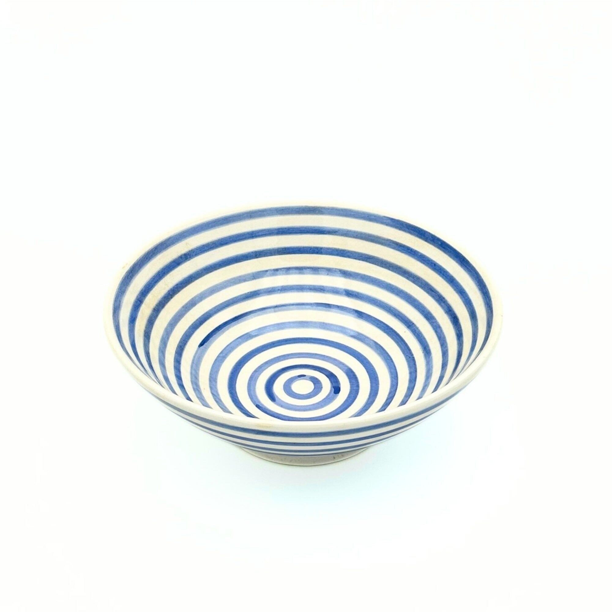 Salad bowl with blue circles (Ø23cm, H9cm)