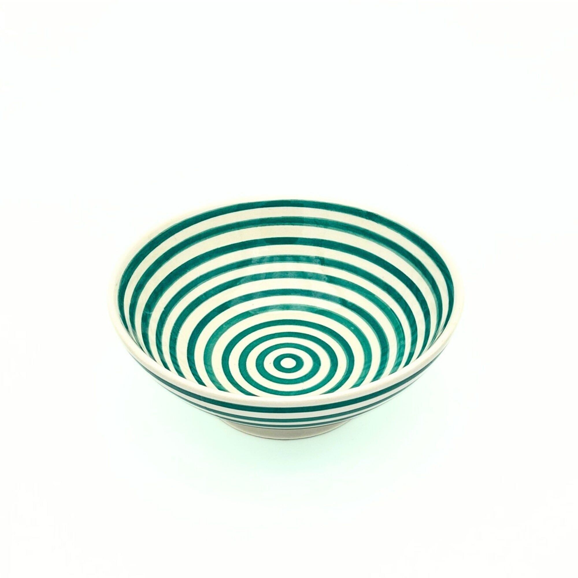 Salad bowl with green circles (Ø23cm, H9cm)