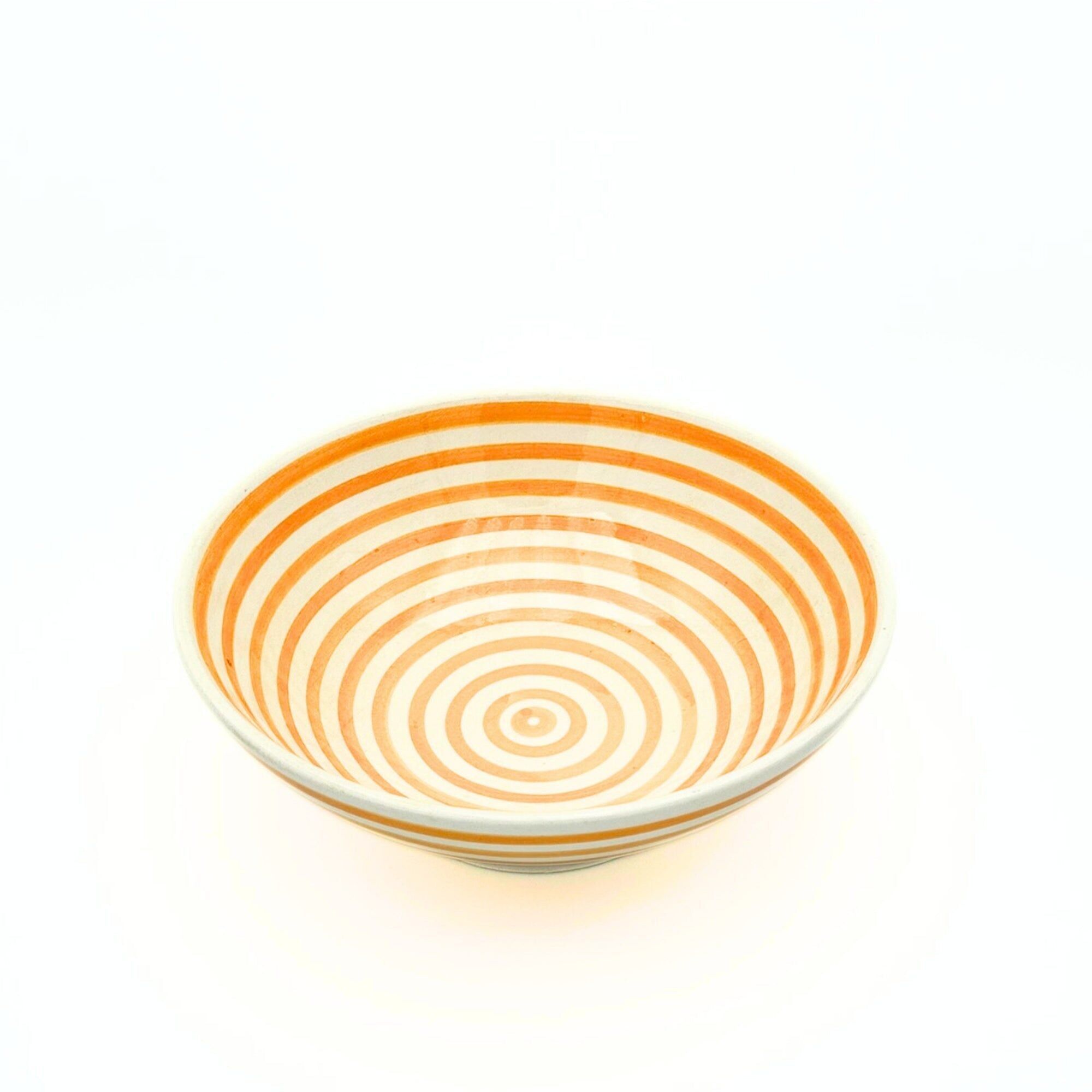 Salad bowl with yellow circles (Ø23cm, H9cm)