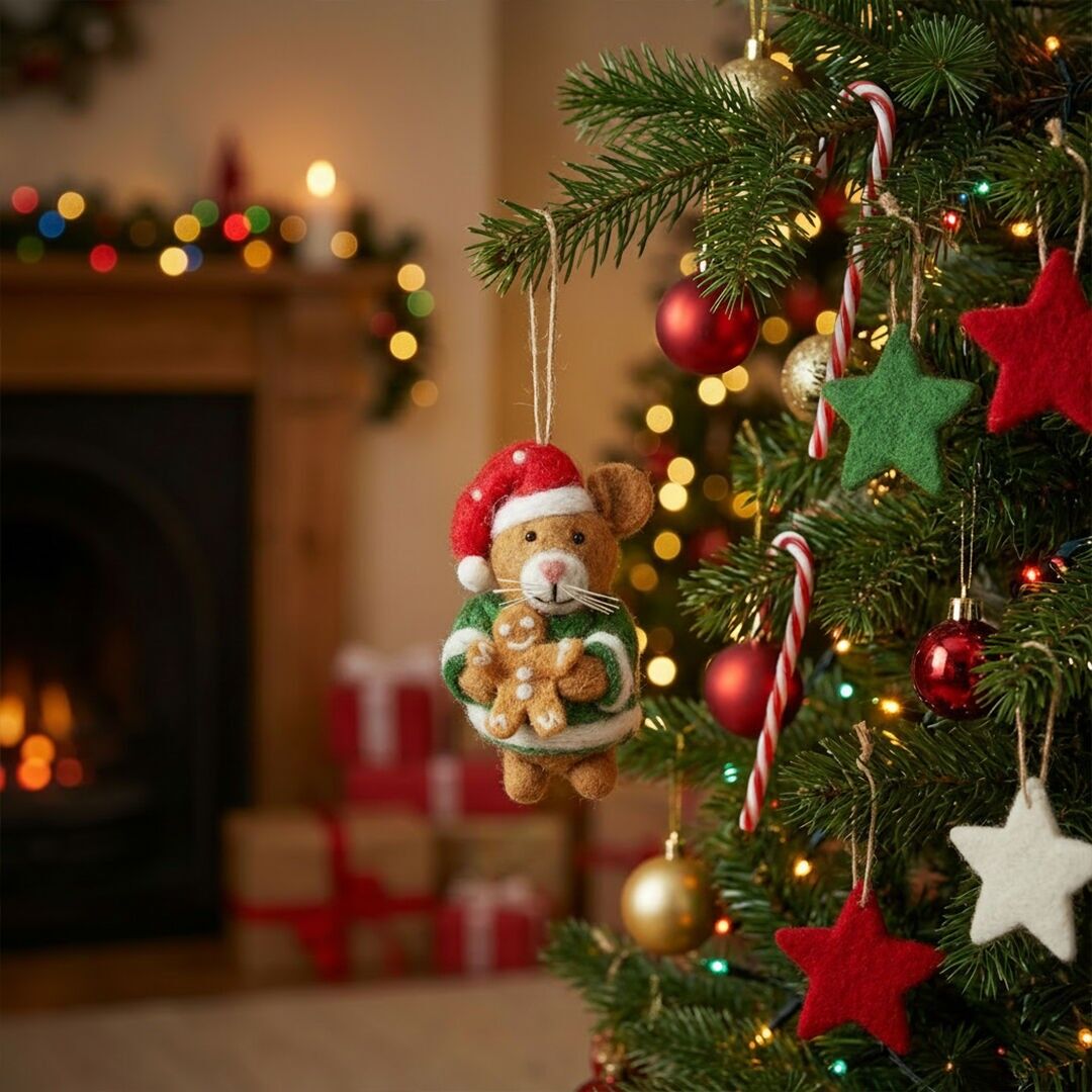 Décoration de Noël à suspendre en feutre fait main Harvey, hamster